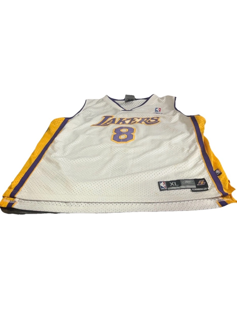 Vintage Kobe Bryant Los Angeles Lakers #8 White Men's XL Reebok Stitched Jersey